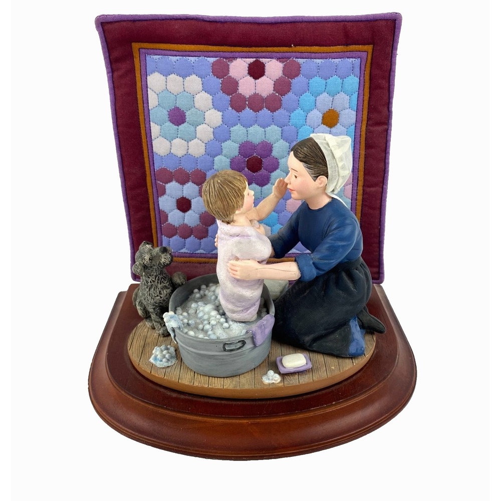 1993 Amish Heritage Collection Bath Time #30062 Collectible Quilt Figurines Vtg.